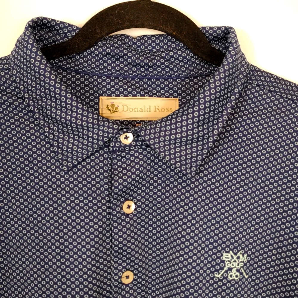 Donald Ross Performance Classic Fit Golf Polo Mens XXL Polka Dot/Circle Pattern